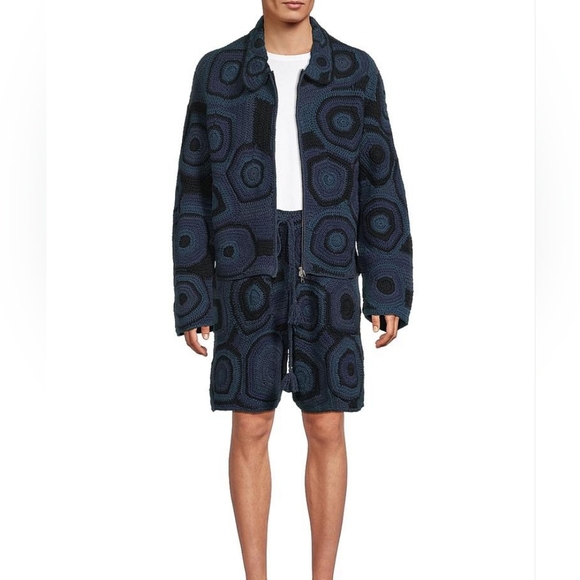 Hand Crochet Strata Jacket With Matching Crochet Shorts